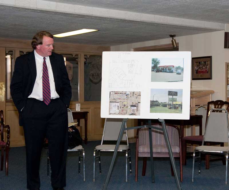 Attorney Terry Monday showed the plans for Jimmy John's.
