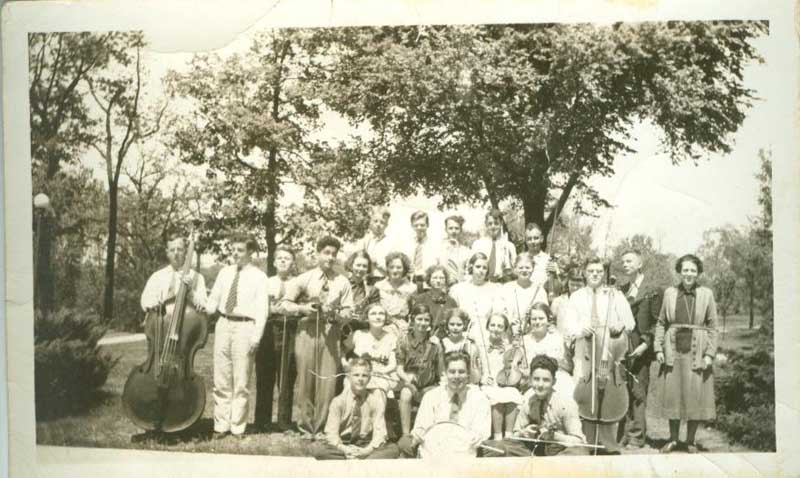 ISBVI 1941 Orchestra (Ruth is holding the violin to the center right in the second row)