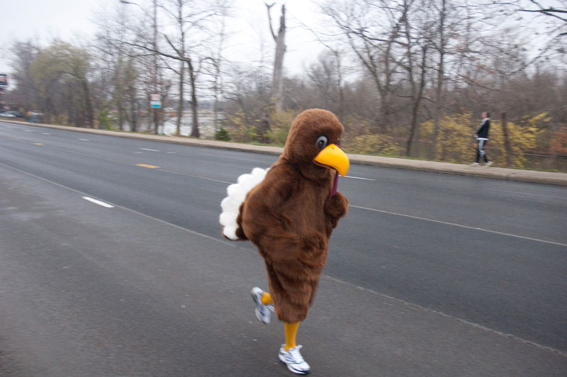 Jerry Gobbler took off down Broad Ripple Avenue ahead of the pack...