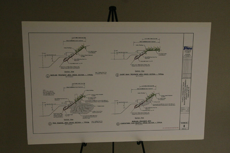 Diagram showing repair of section damaged by tree roots.