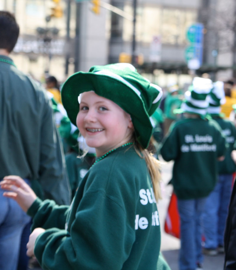 My niece in the Saint Patrick's Day parade.