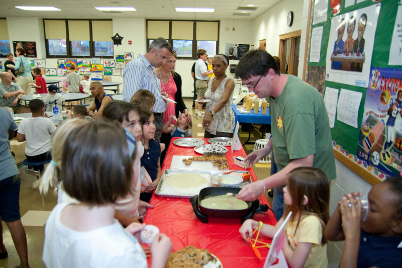 Ted Miller from Brugge Brasserie making butter and sugar crepes.