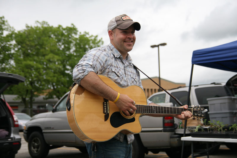 Chad Mills at the opening of the 2010 season of the Broad Ripple Farmers Market. Chad's new CD Make The Door was released on May 8, 2010.