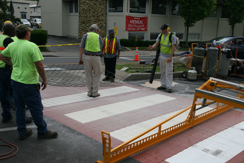 Random Rippling - Last portion of crosswalk completed on the Avenue