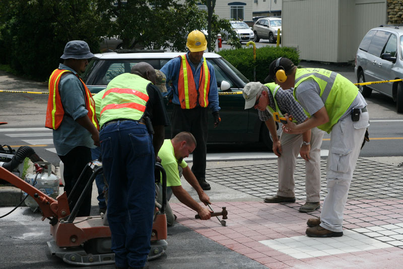 Random Rippling - Last portion of crosswalk completed on the Avenue