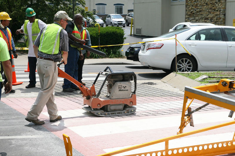 Random Rippling - Last portion of crosswalk completed on the Avenue