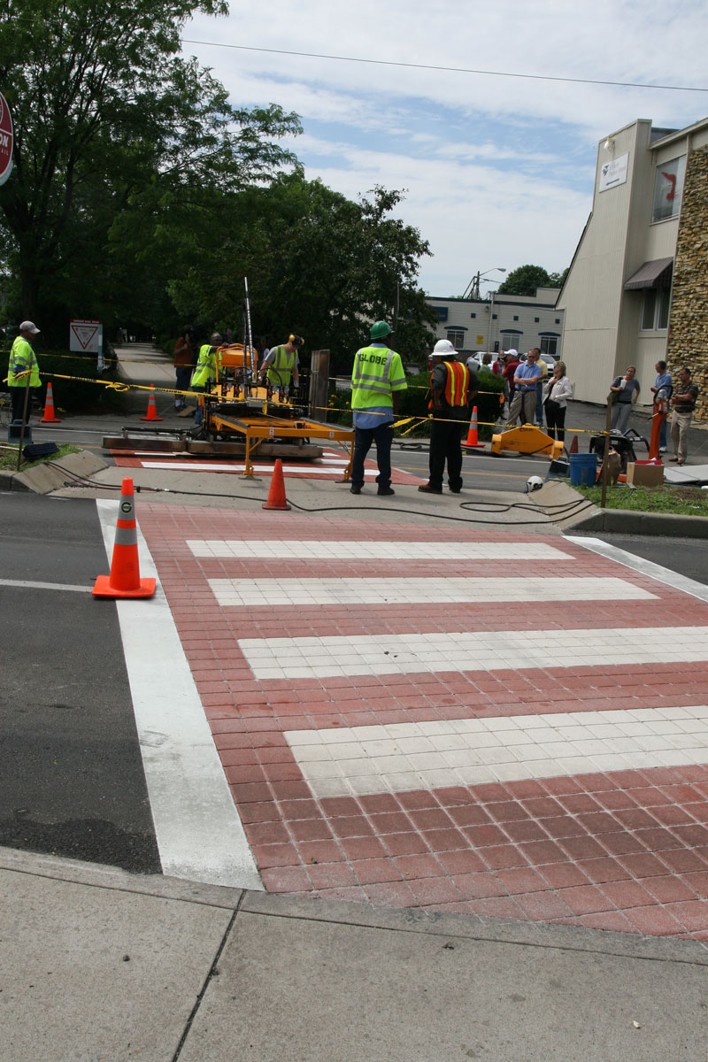 Random Rippling - Last portion of crosswalk completed on the Avenue