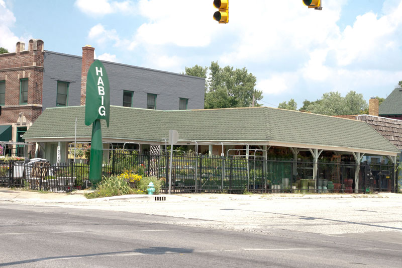 Habig's giant trowel stands at 52nd and College Avenue.