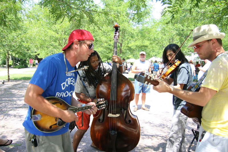 Old Man Jim played acoustically on the north section of the fest.