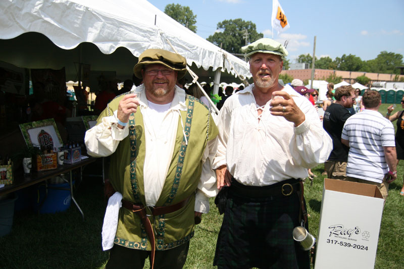 Two gentlemen from the Fishers Renaissance Faire stopping to enjoy a taste. The Faire will be October 2 & 3, 2010, at Conner Prairie.