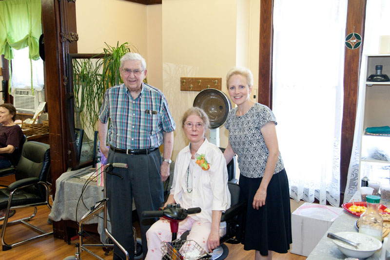 A mini reunion of the 6372 Guilford Avenue Victorian house. Les Duvall (Indiana State Senator 1966-1985), Peggy Taylor, and Rebecca Edie. Les Duvall's family moved in with his grandparents during the depression. Rebecca Edie lived there in the late 1950's and early 1960's. Peggy opened the salon in 1975.