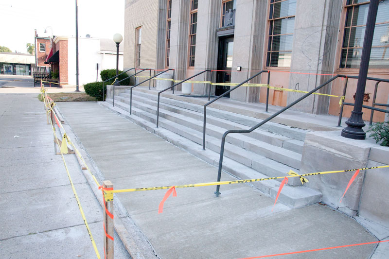 The Broad Ripple Post Office recently replaced the sidewalk in front.