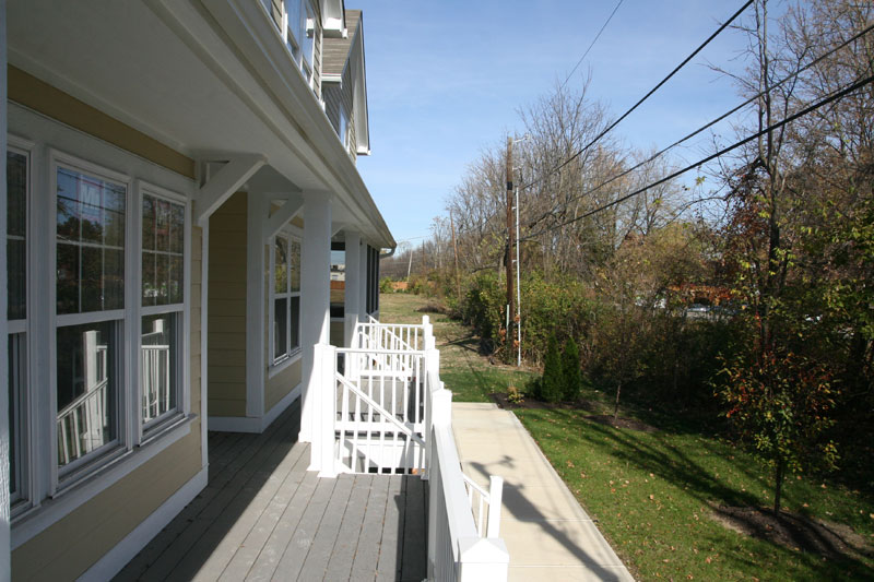 On the deck at the condos on the Monon Trail side.