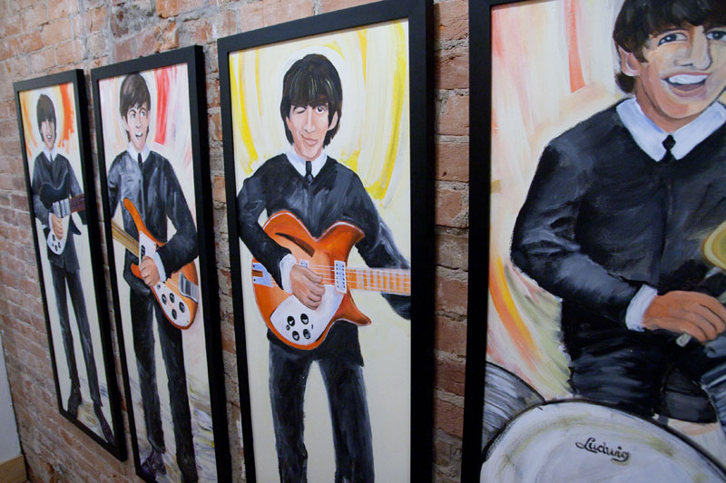 Beatles art for sale at the Tonic Gallery, across the street from the venues in the New Day Meadery