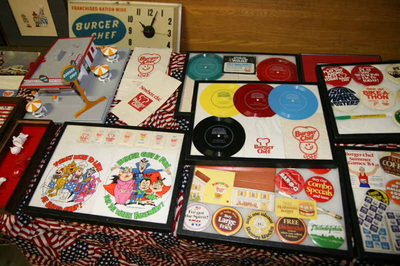 The world's largest Burger Chef memorabilia collect was on display. Burger Chef was a big sponsor of the shows.