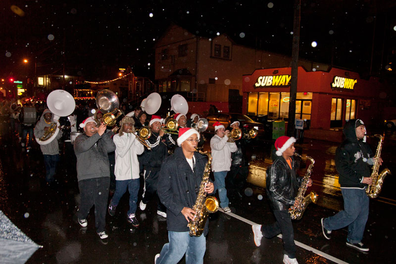 The BRHS Marching Band played through the rain.