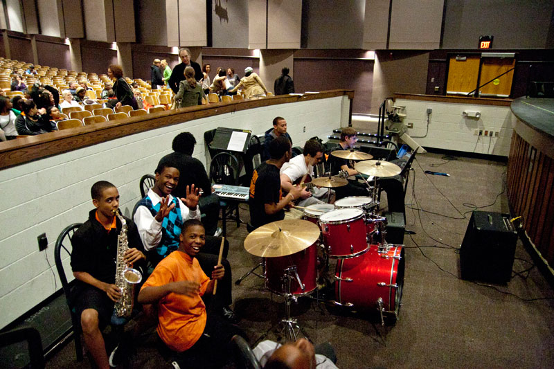 The band in the orchestra pit