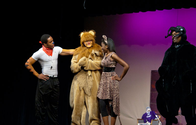Josh Jones as Tony The Tiger, Michael Ratcliff, Errin Mitchell, and Devin Johnson in The Hunt written and directed by Philip Helms and Sam Schroeder.