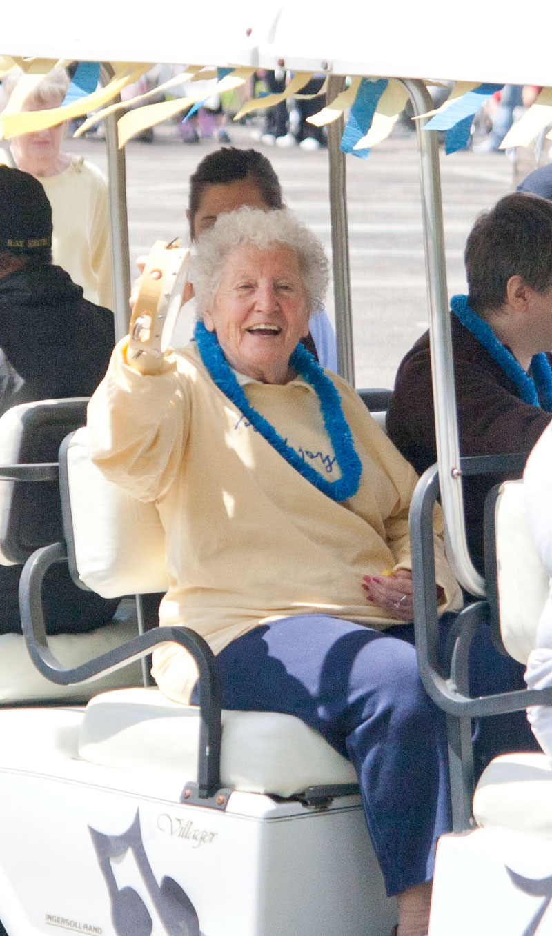 Miss Julie from Joy's House riding in the parade.