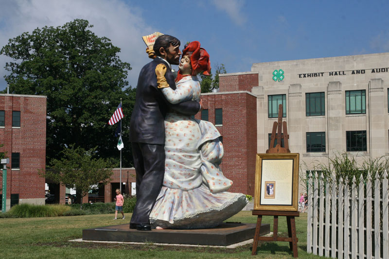 Time for Fun sculpture by J. Seward Johnson of Auguste Renoir's Dance in the Country by the 4H buildings.