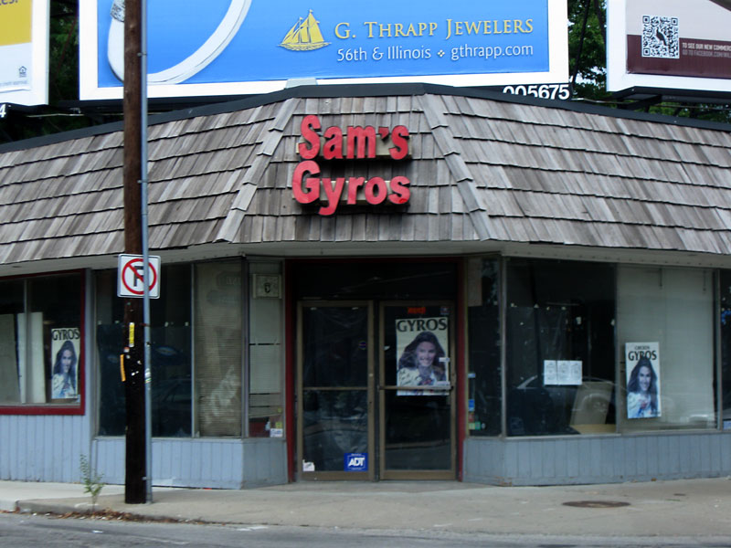 Random Rippling - Sam's Gyros sign 