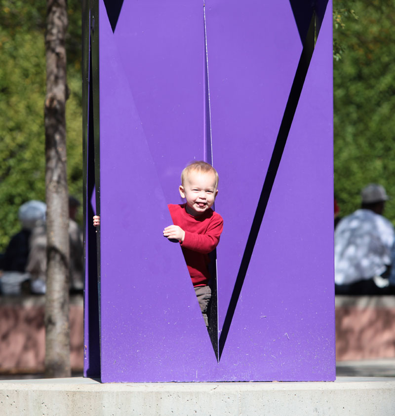 Little Mason found the painted steel sculpture 