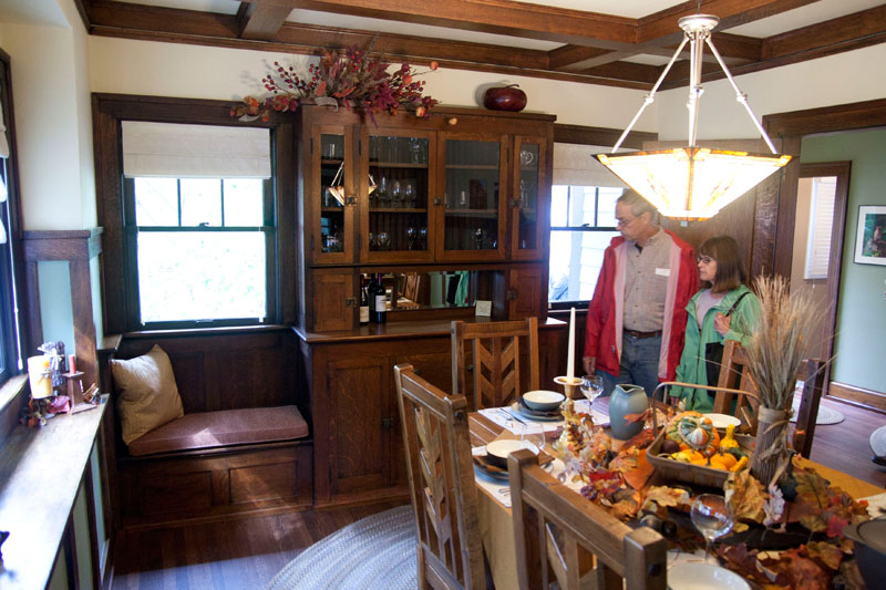 Original Arts and Crafts built-ins at 6040 Carrollton Avenue.