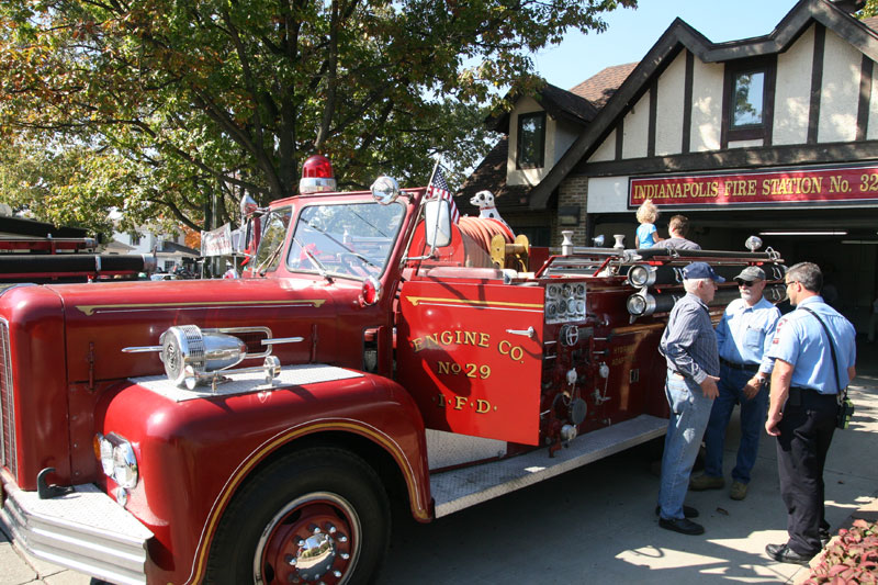 Gary Yohler's antique fire engine at the Broad Ripple firehouse celebration.