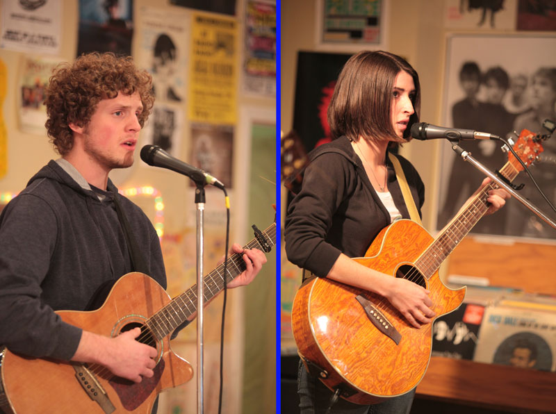 Austin Scholl and Emily Hoffman of the Emily Poe Project performed at Indy CD and Vinyl as part of the Broad Ripple Music Festival.