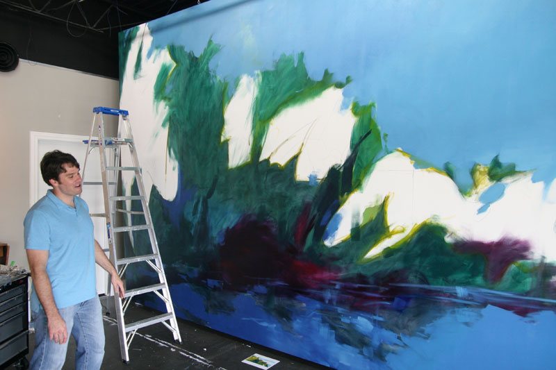 Forrest Formsma paints mural for IU Health 