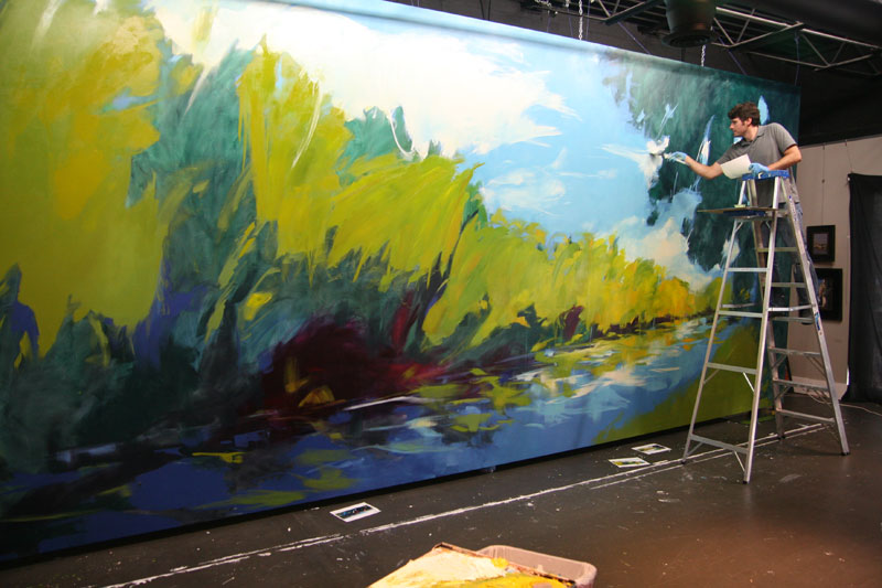 Forrest Formsma paints mural for IU Health 