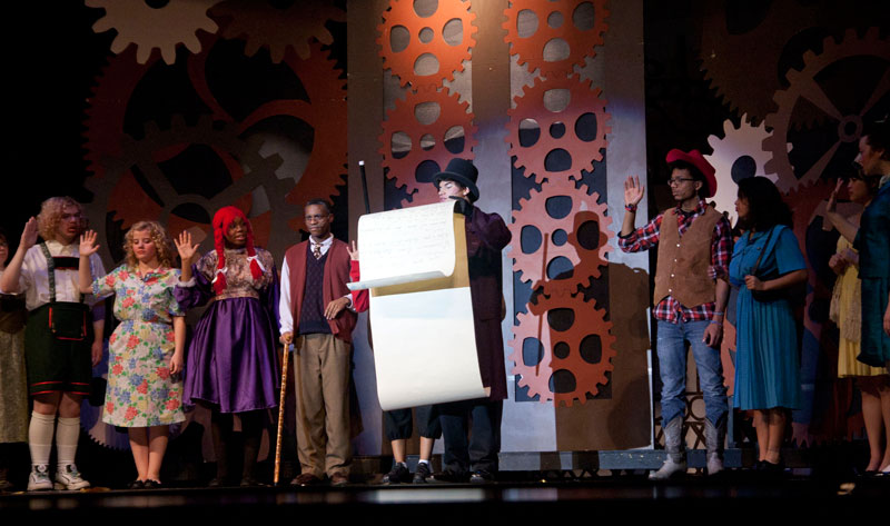 Random Rippling - Willy Wonka on the stage at Broad Ripple Magnet High School