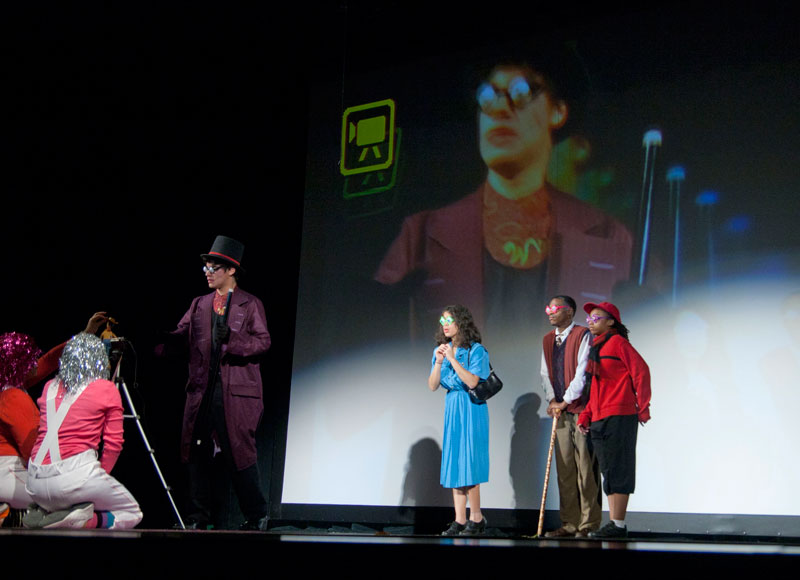 Random Rippling - Willy Wonka on the stage at Broad Ripple Magnet High School