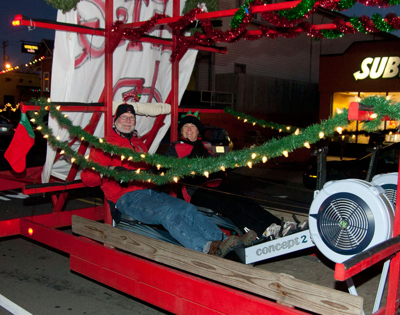 Deborah & Eric Stoll on the Indianapolis Rowing Center float