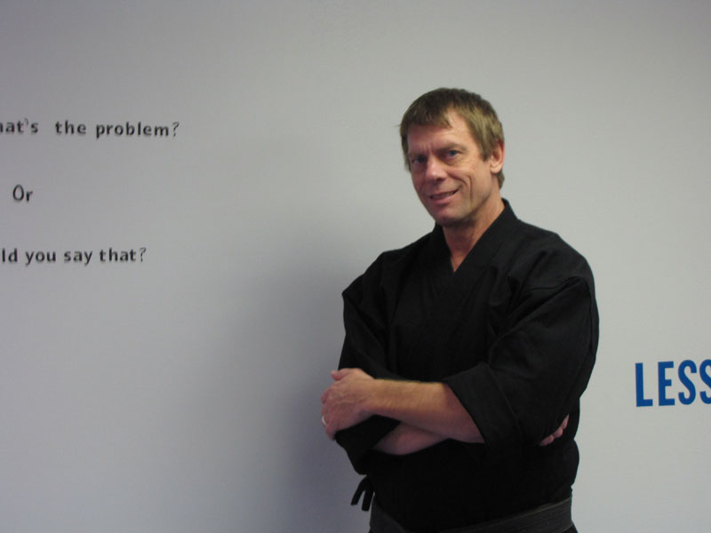 Second degree black belt Dan Stratton is owner of Indianapolis Peace Dojo.