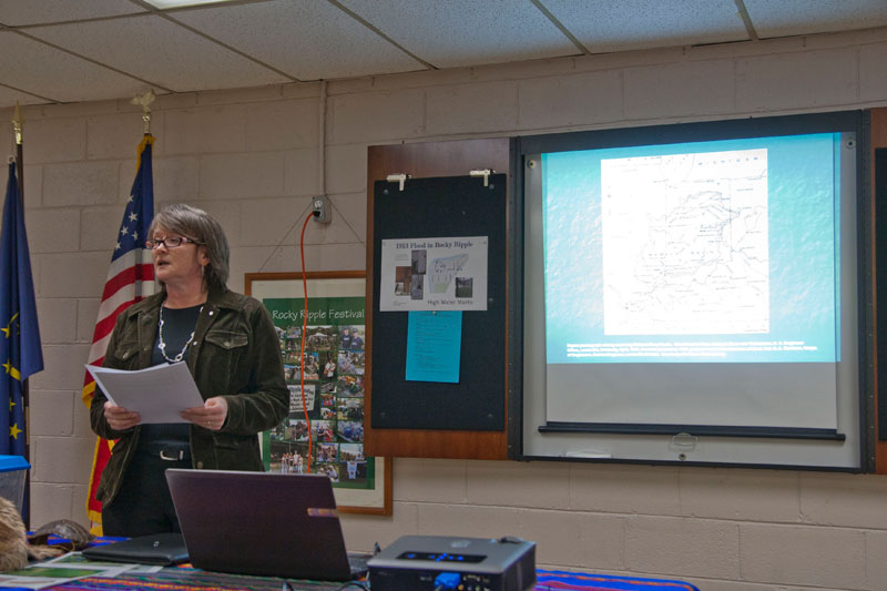 Historian Nancy Germano gave a presentation on the White River flood of 1913.