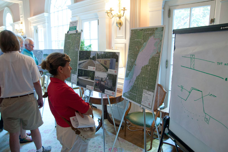 Residents reviewed the proposal by the Corps at the open house before the meeting.