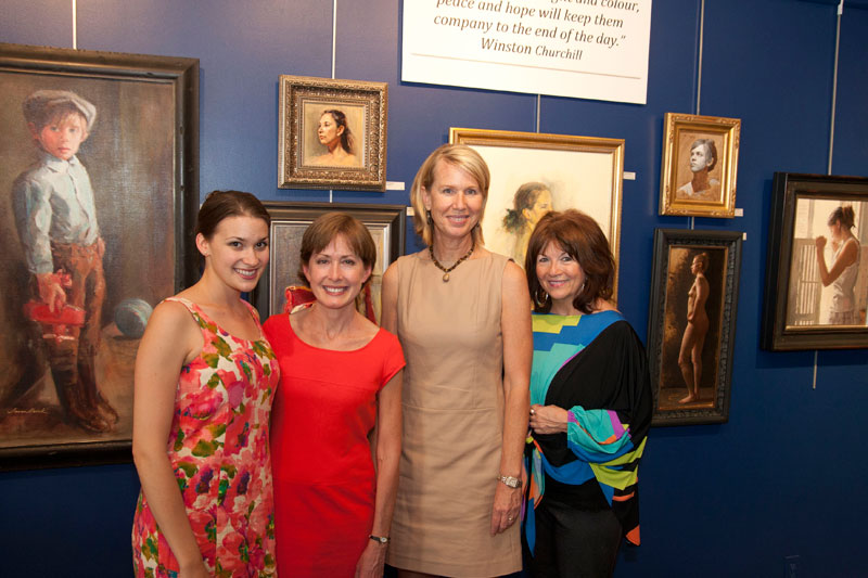 Artists Katie Whipple, Libby Whipple, J.D. Naraine, and Susan Mauck at the opening