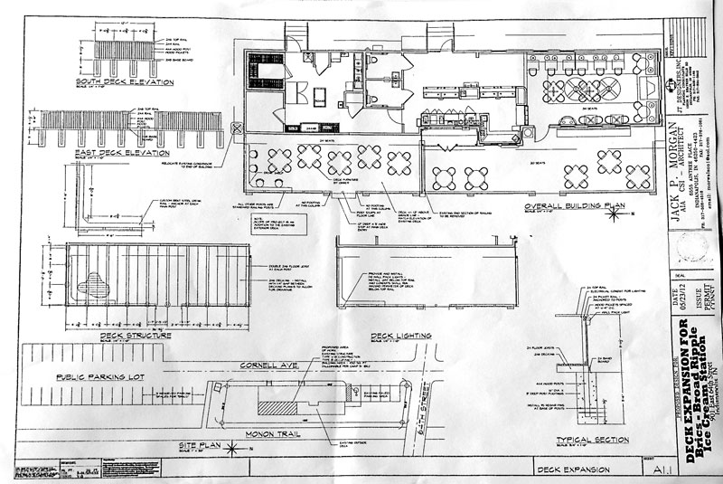 The shaded area show the proposed deck addition to BRICS.