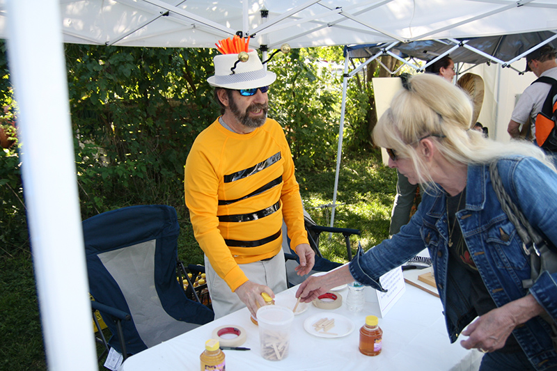 Samples of homemade honey from the Ripple Honey booth. (I bought some. It is very good!)