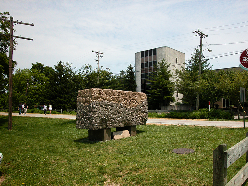 A photo from 2003 when the sculpture was installed along the Monon Trail.