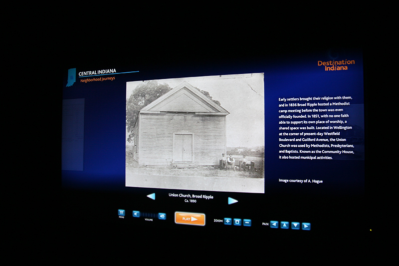 One portion of the Broad Ripple Village section of the Destination Indiana exhibit. This church was on the site of what is now the fire station.