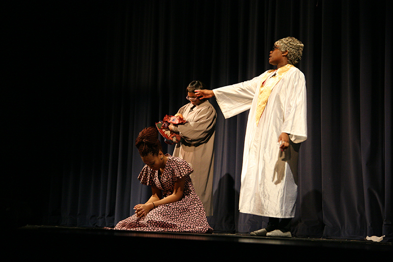From Amen Corner - Kneeling is Jazmann Wright. Standing from left to right are Kiara Patton, Averie Ross.