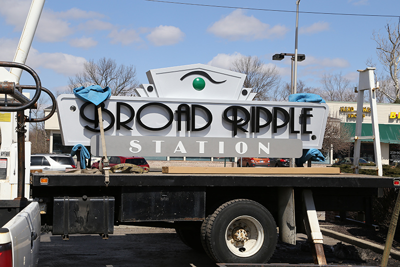 Random Rippling - New sign for Broad Ripple Station