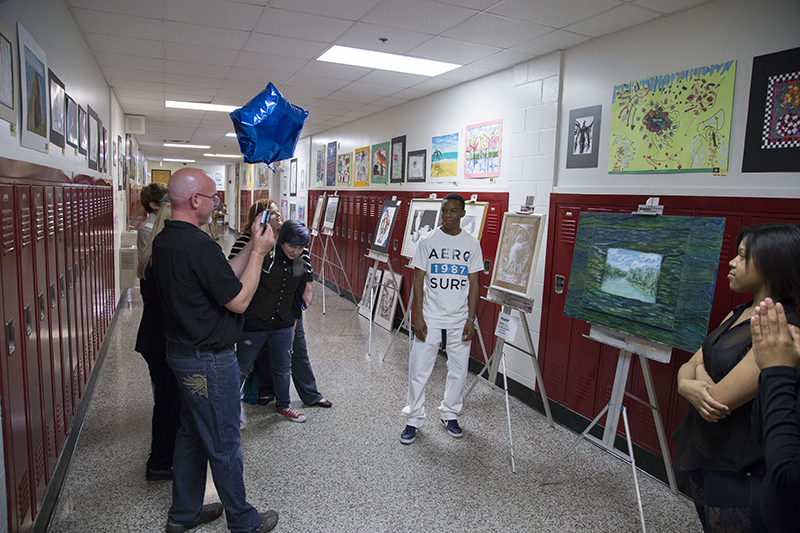Another new stop of the Tour. Broad Ripple Magnet High School had hallways full of student art on display