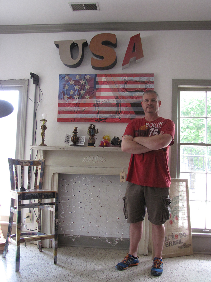 Jeff Crist created this American flag motif that will be permanently displayed at the VA.