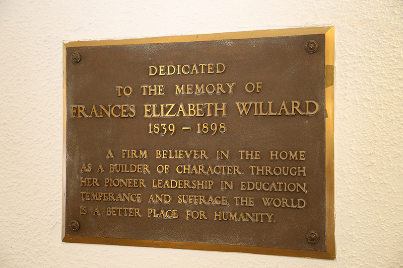 Frances Willard dedication plaque