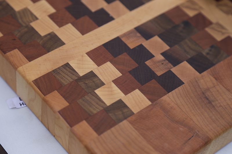 An artisan cutting board by Dickinson Custom Furniture
