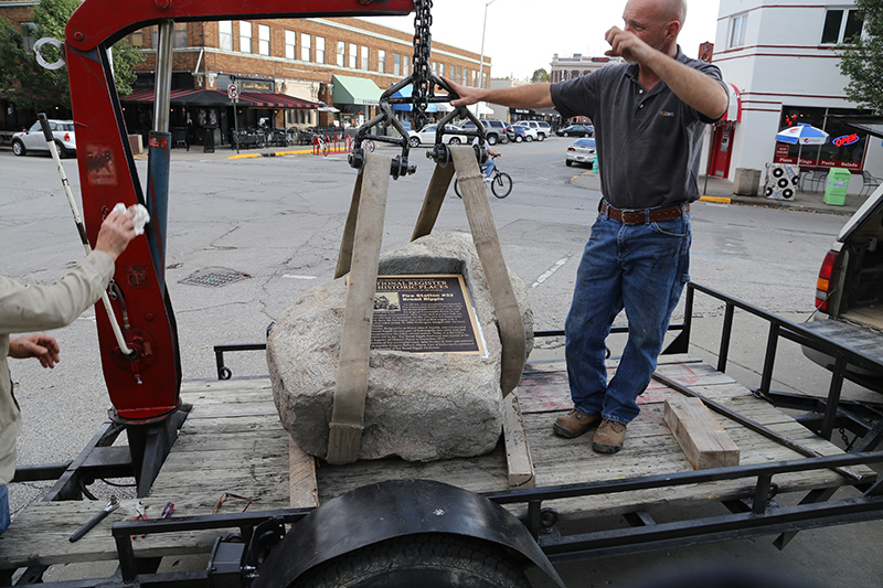 Installing the boulder