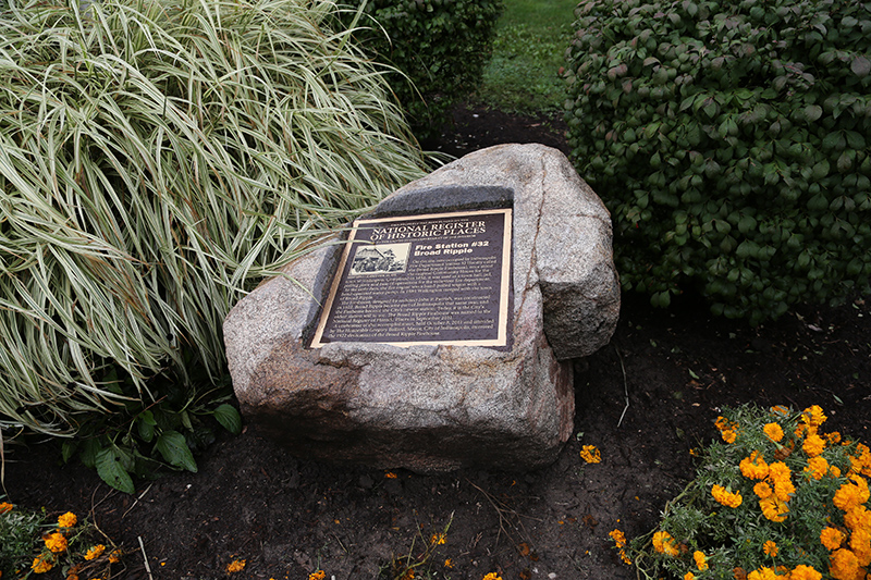 The new fire station plaque